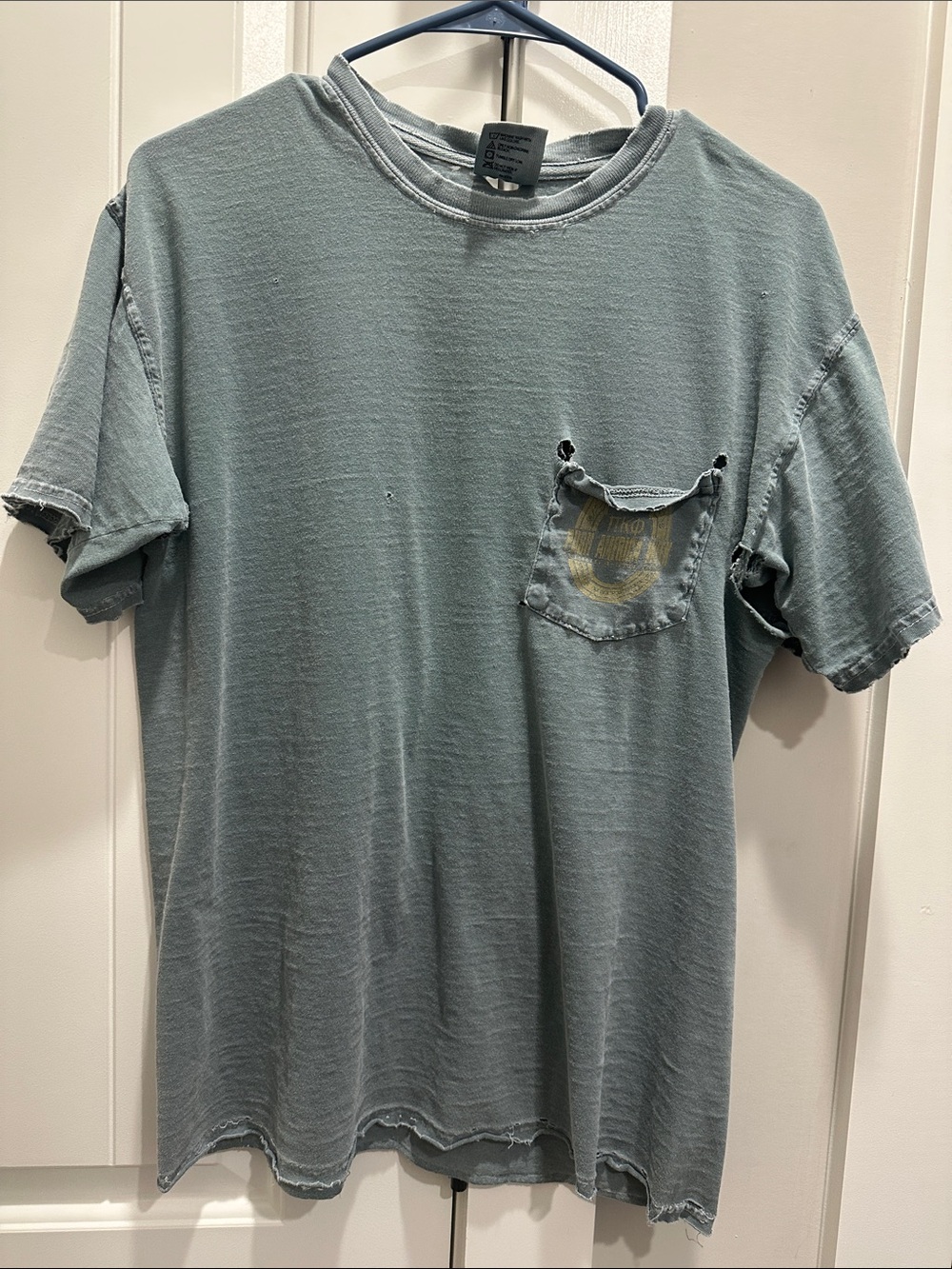 Comfort Colors Washed Sage Green Short Sleeve Pocket Tee